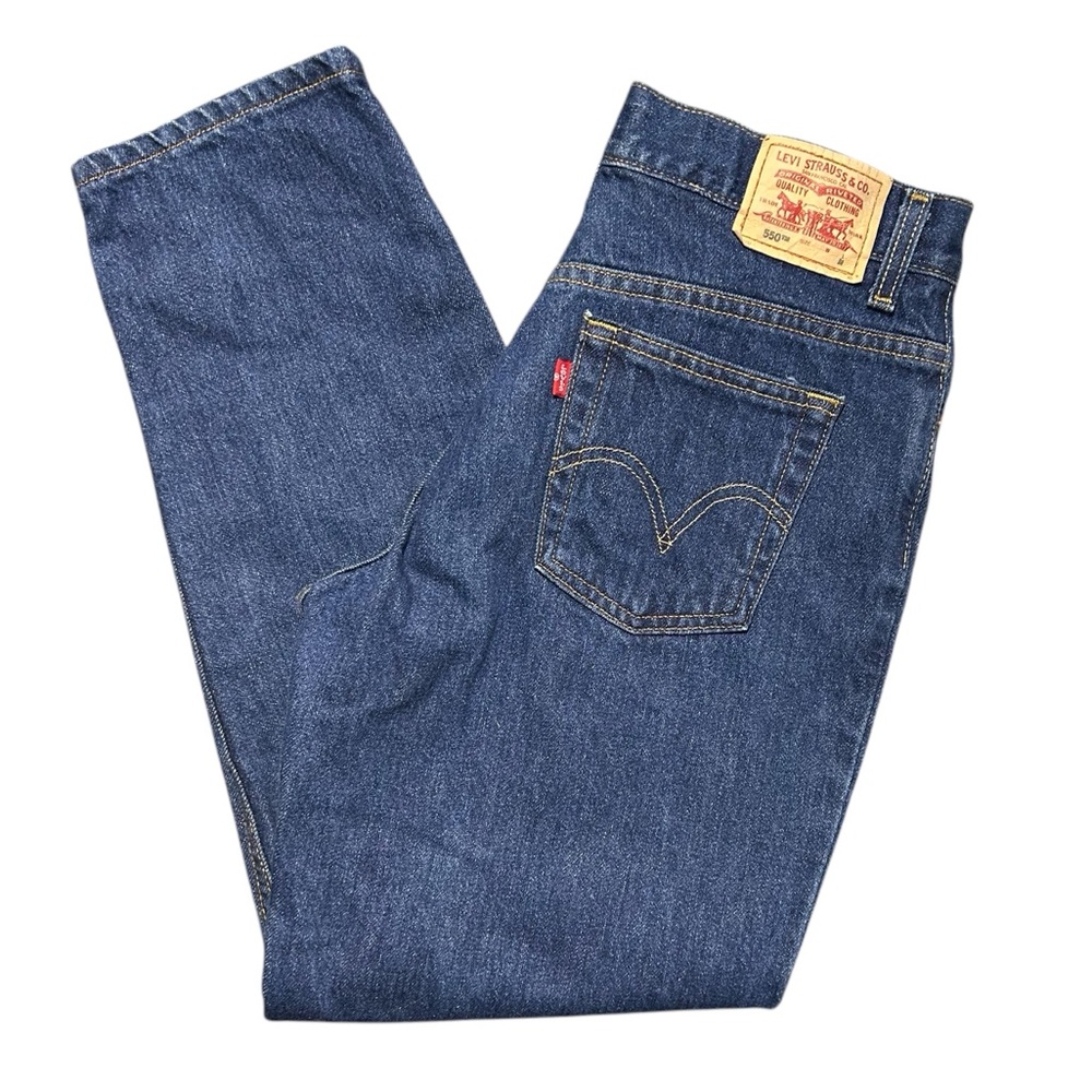 VNTG Levi’s 550 Classic Relaxed Women’s 12 Dark Wash Like New High Rise Straight